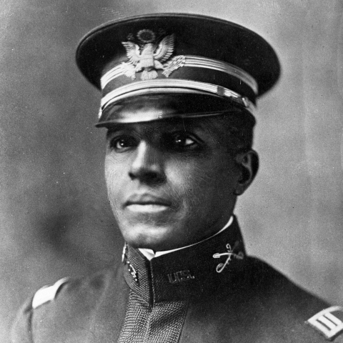 Black and white photograph of Charles Young in uniform in 1903