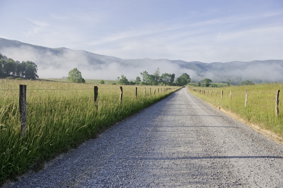 Cades Cove Road at Great Smoky Mountains National Park