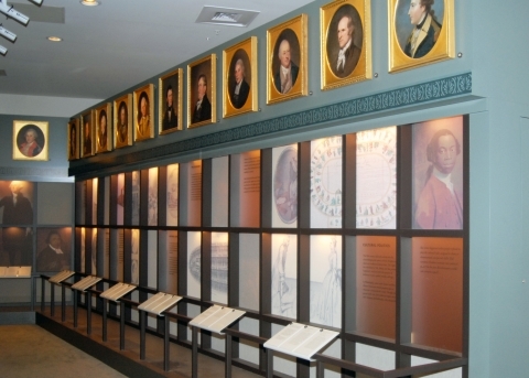 Exhibits and displays in Peale's Museum section of the Second Bank