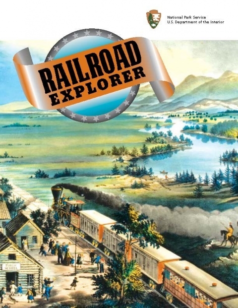 Illustrated cover of the Junior Ranger Railroad Explorer booklet