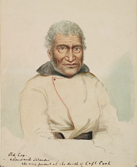 Color portrait of Naukane, also known as John Coxe