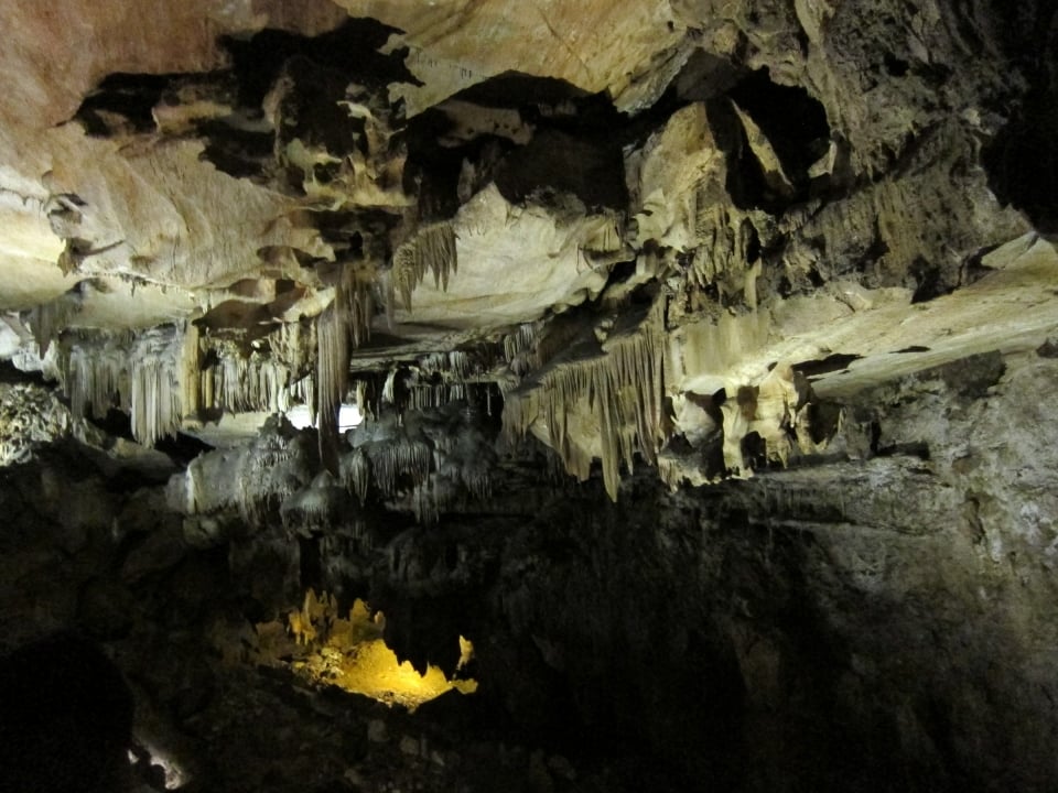 Underground rock formations of Crystal Cave