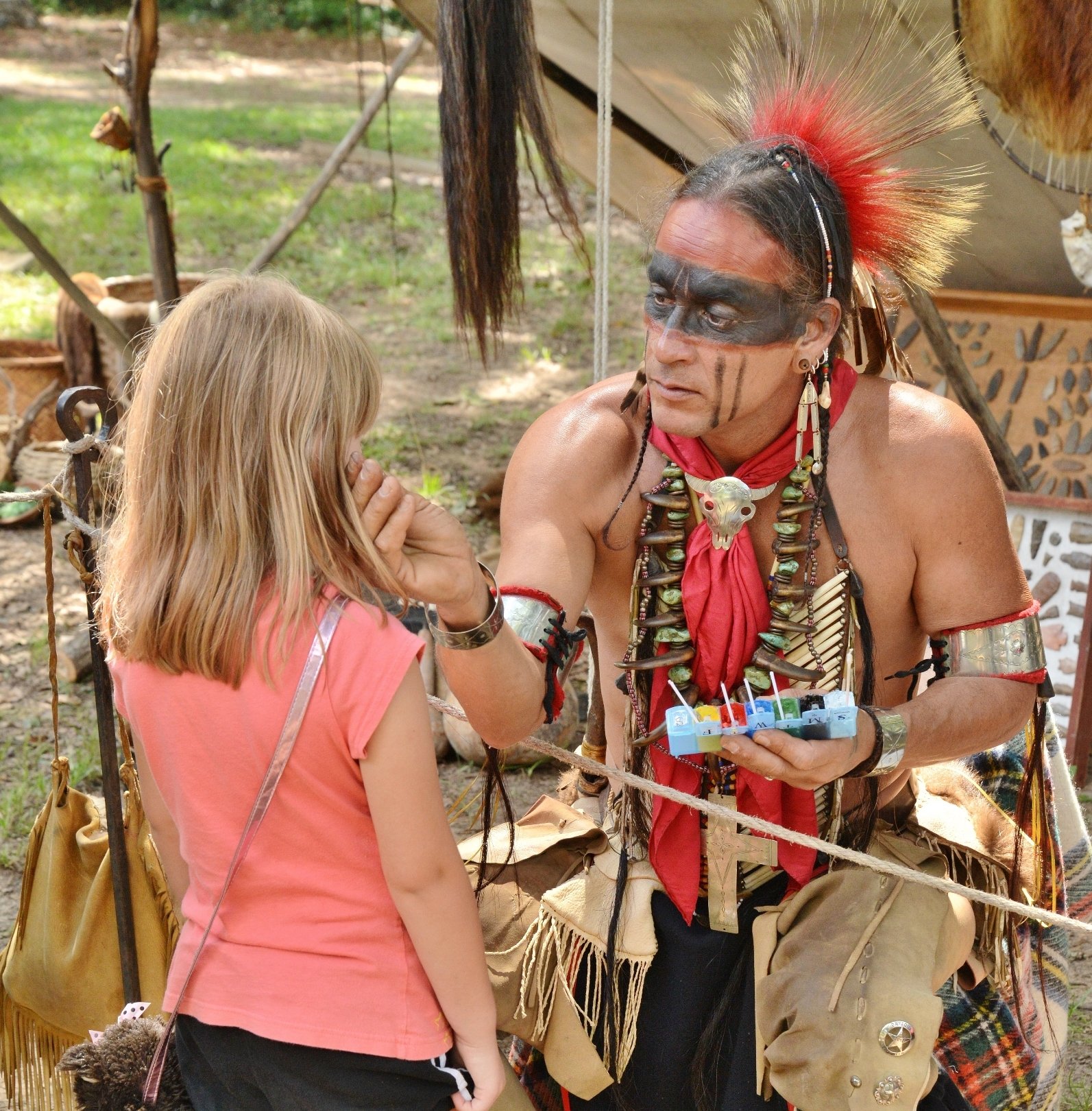 Living history demonstration at the Ocmulgee Indian Celebration