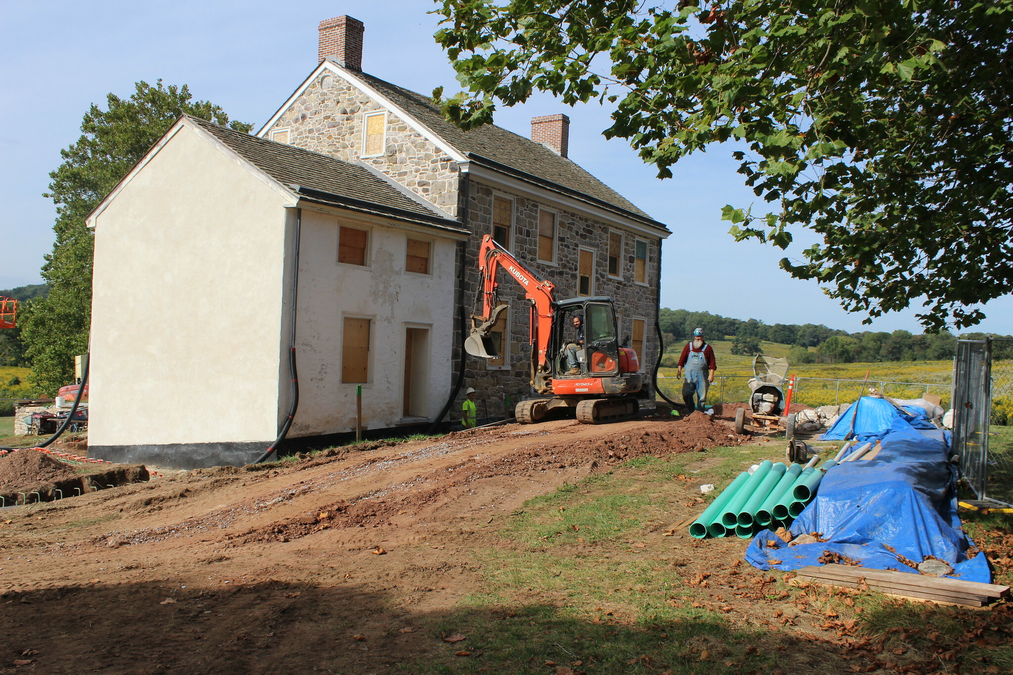 Construction on the Maurice Stephens House at Valley Forge National Historical Park