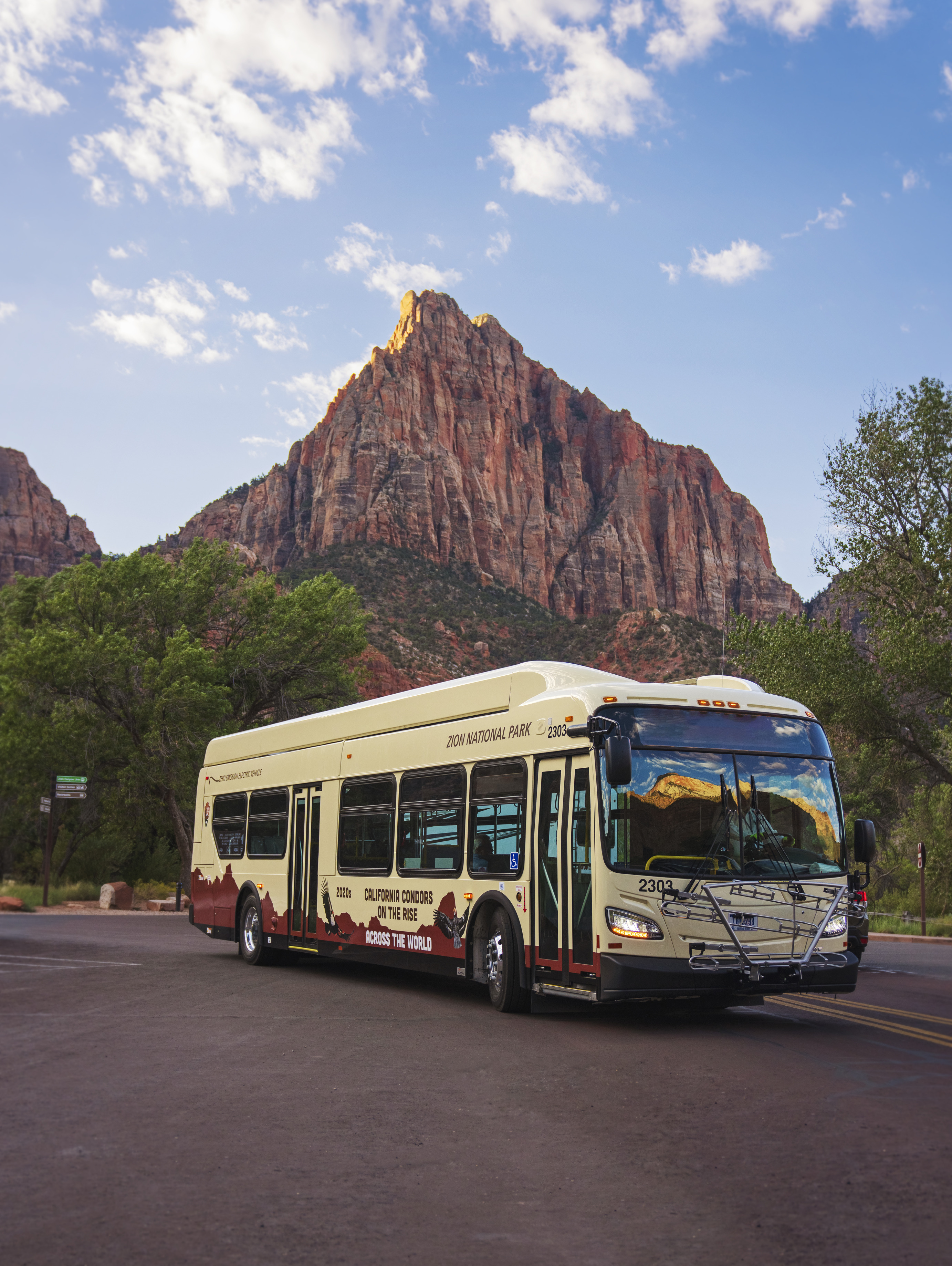 Electric bus at Zion National Park