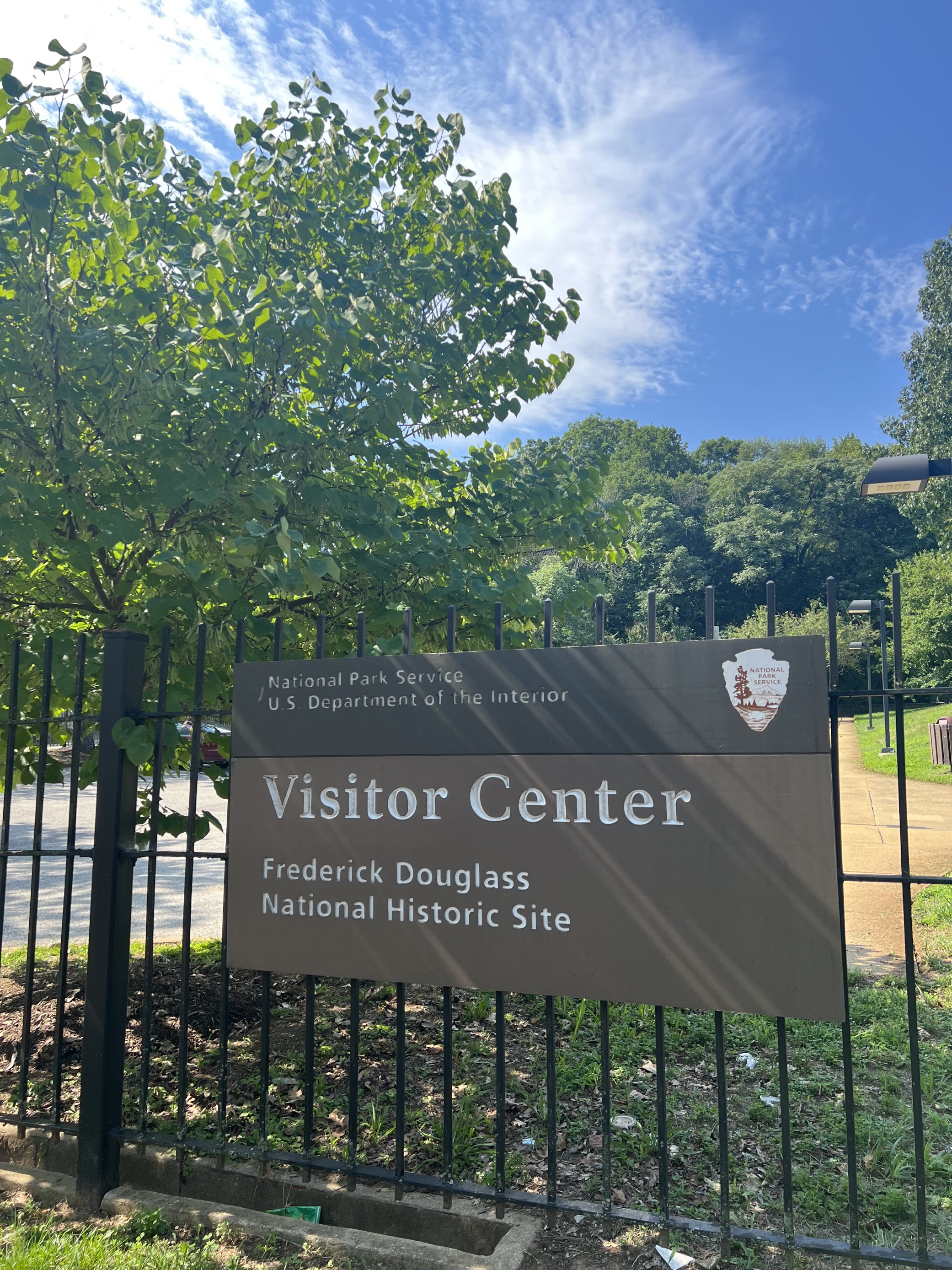 Visitor Center sign at Frederick Douglass National Historic Site